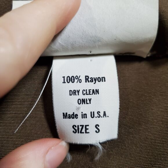 Vintage 70s Lisa Peron Blouse Size S High Fashion Origami Top Muted Green Womens - Picture 8 of 8